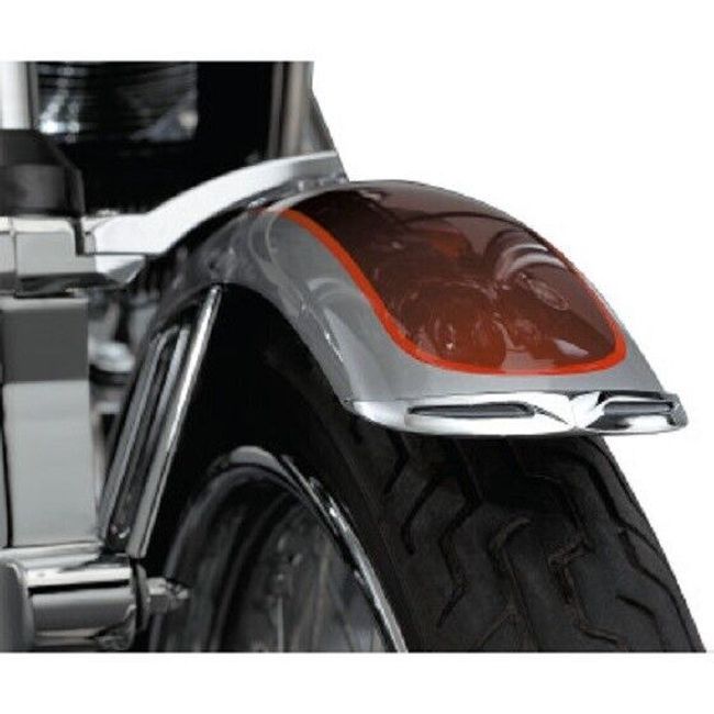 Kuryakyn Chrome Front Fender Tip Leading Edge Fits FXST XL Dyna Models - Click Image to Close