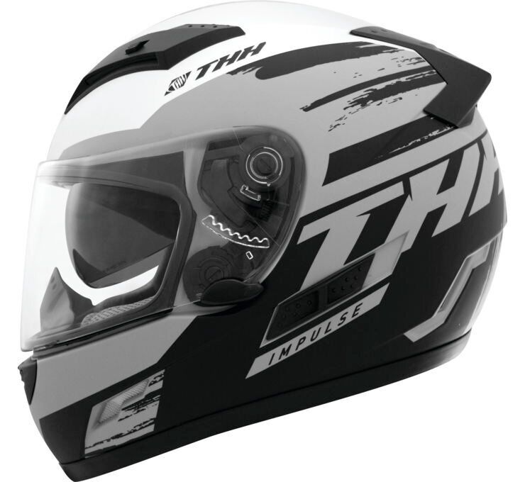 THH Helmets TS-80 Impulse Full Face Helmet Gray/Black Large - Click Image to Close