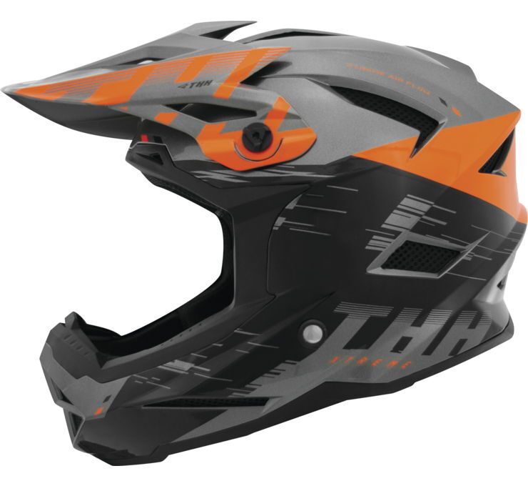 THH T-42 BMX Xtreme Helmet Grey/Orange Medium - Click Image to Close