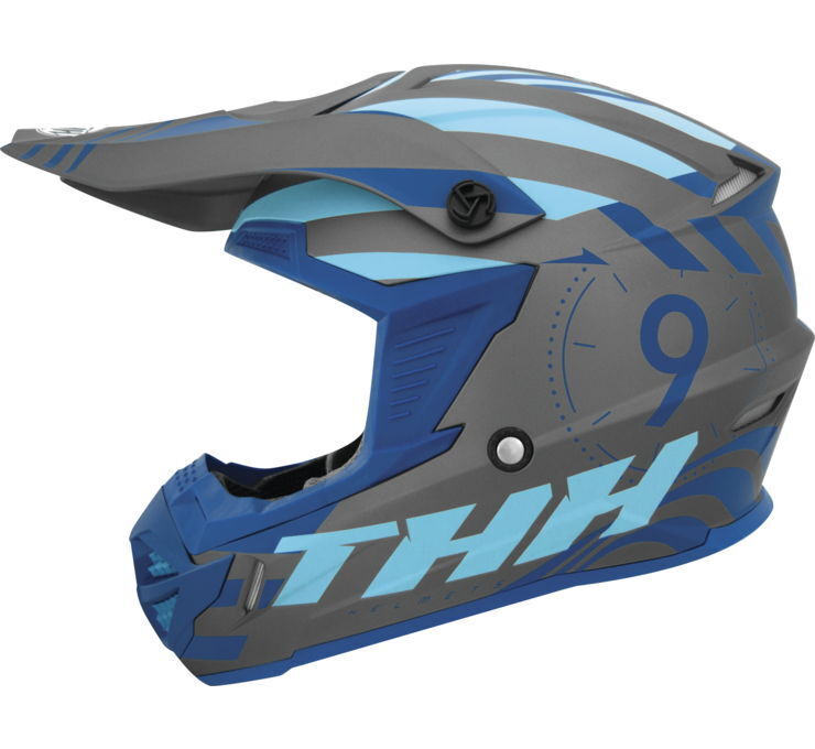 THH T730X Twister Full Face Helmet Grey/Blue 2XL - Click Image to Close