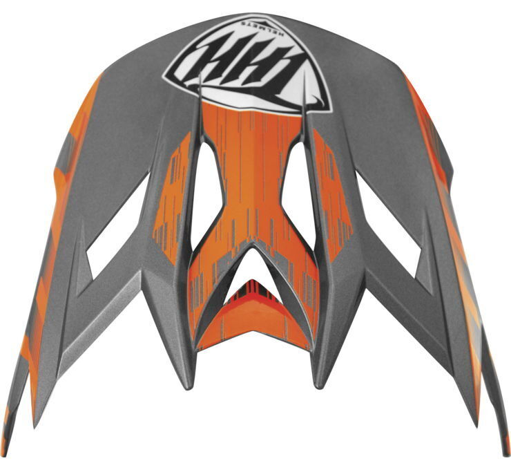 THH T-42 BMX Xtreme Visor Matte Gray/Orange - Click Image to Close
