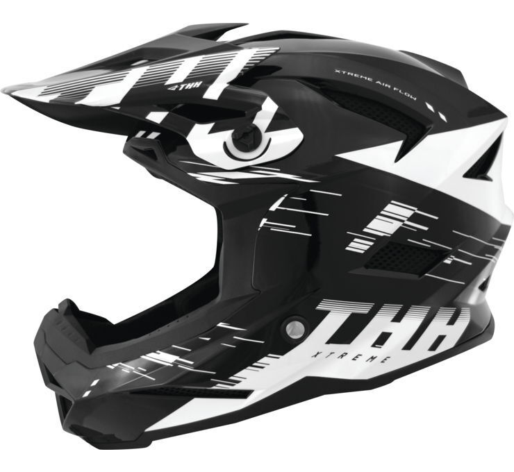 THH Helmets T-42 BMX Xtreme Helmet Black/White XL - Click Image to Close
