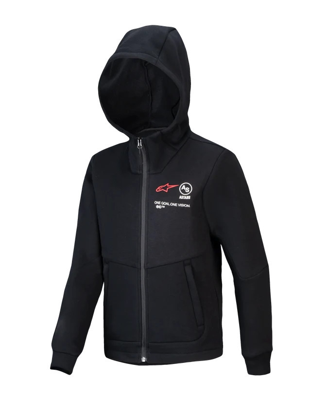 Alpinestars Youth Racer MX Fleece Black XL - Youth XL fleece hoodie for motocross training - Click Image to Close