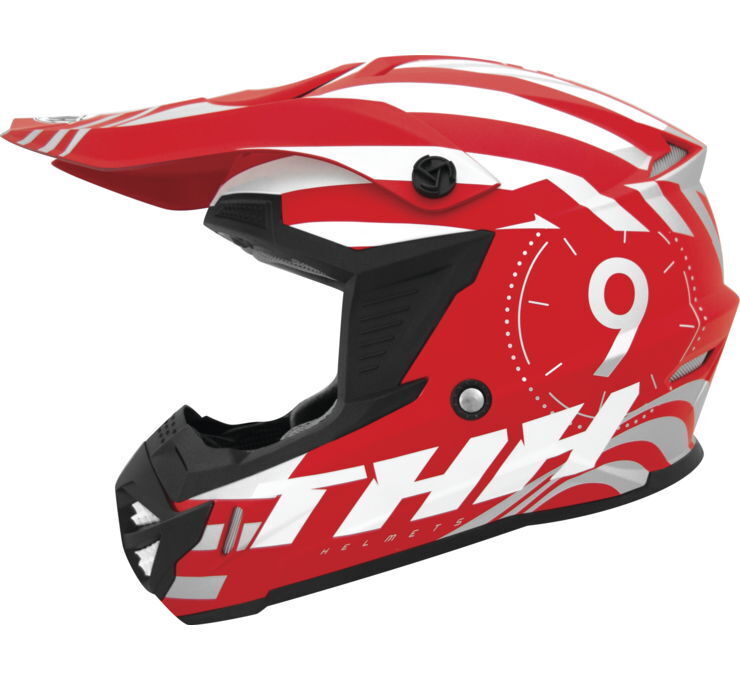 THH T730X Twister Full Face Helmet Red/Silver Large - Click Image to Close