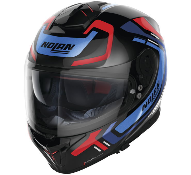 Nolan Helmets N80-8 Ally Gloss Black Matte Blue Red Large Helmet - Click Image to Close
