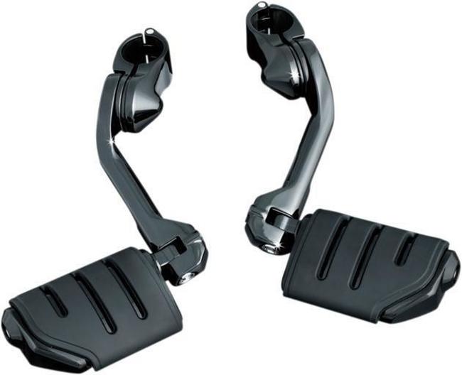 Kuryakyn Tour Tech Trident Dually 4in Back Arm Black 1-1/4in Clamps - Click Image to Close