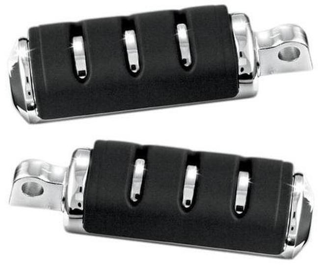 Kuryakyn Trident Foot Pegs Large Chrome with Male Mount Adapters - Click Image to Close