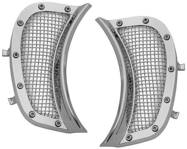 Kuryakyn Mesh Headlight Vent Accents Chrome - Click Image to Close