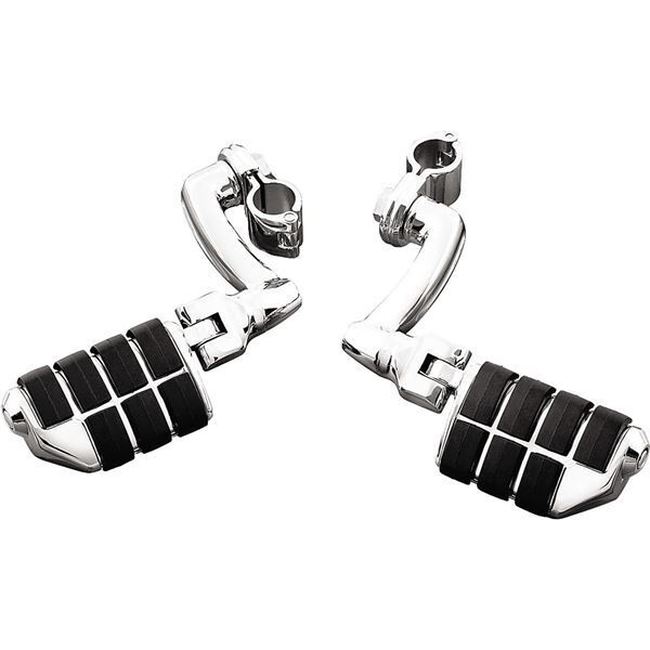 Kuryakyn Longhorn Offset Dually ISO Peg Chrome 1-1/4in Clamp - Click Image to Close