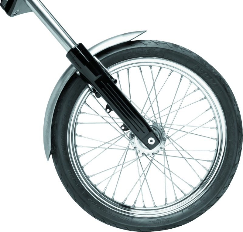 Bikers Choice Raw Narrow Front Fender with Chrome Bracket For FXWG FXST FXDWG - Fits FXWG 80-86, FXST 84-17, FXDWG 93-05 - Click Image to Close