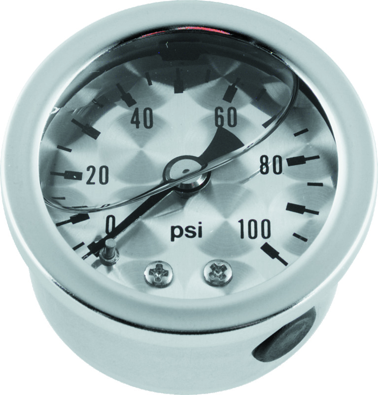 Bikers Choice Oil Pressure Gauge 0-100 PSI Liquid Filled Universal - 0-100 PSI oil pressure gauge, universal fit - Click Image to Close
