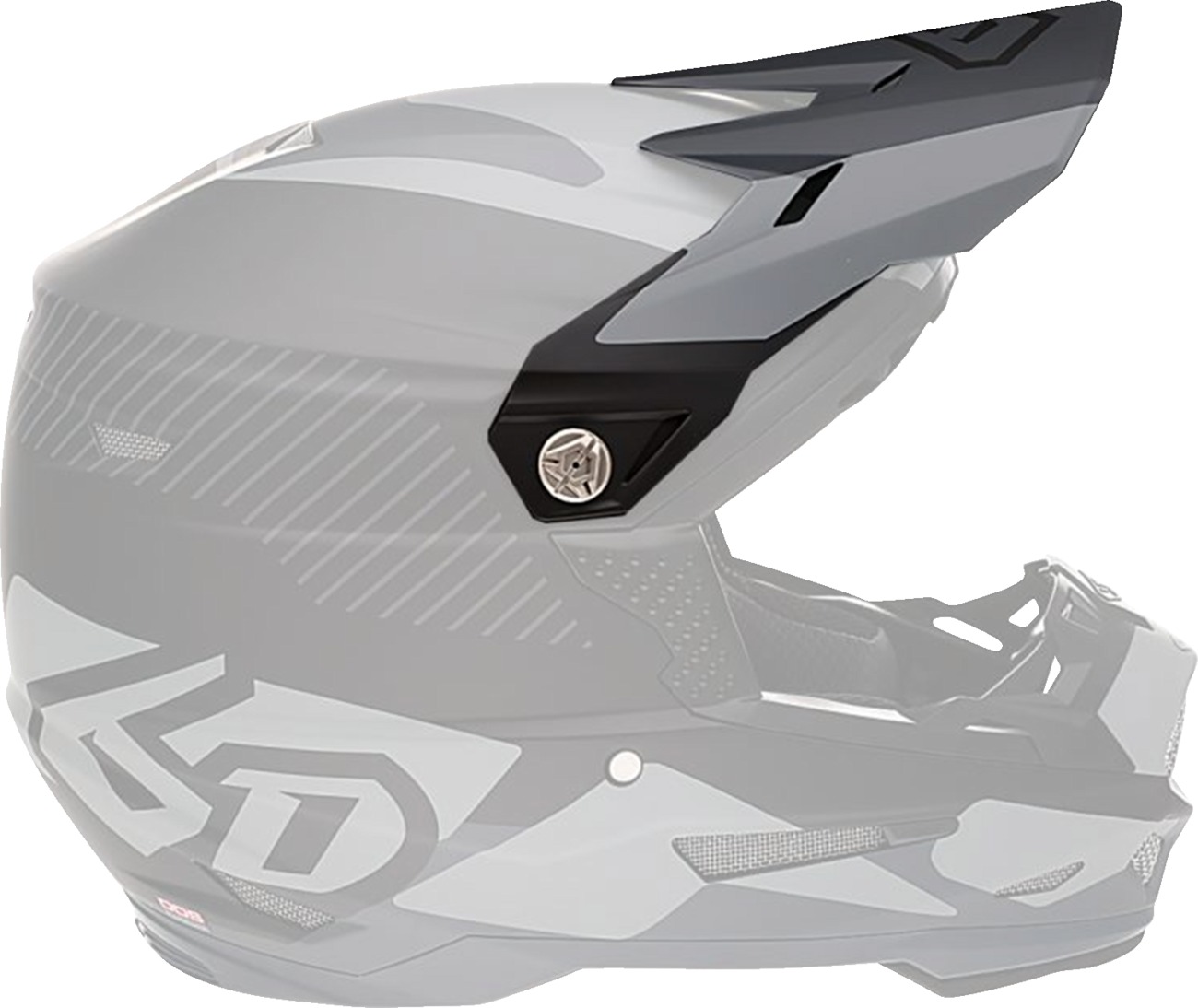 6D ATR-2 Helmet Visor Fusion Graphic Black Gray Adult - Replacement visor for 6D ATR-2 helmets - Click Image to Close