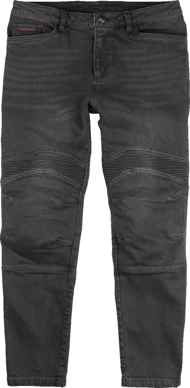 ICON Slabtown Jeans Men's Black Size 30 - Men's black riding jeans with CE protection - Click Image to Close