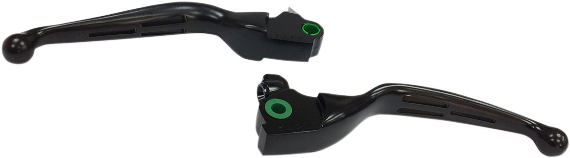 Black Slotted Wide Blade Lever Set - For 17-18 HD Tri Glide Ultra & Freewheeler - Click Image to Close