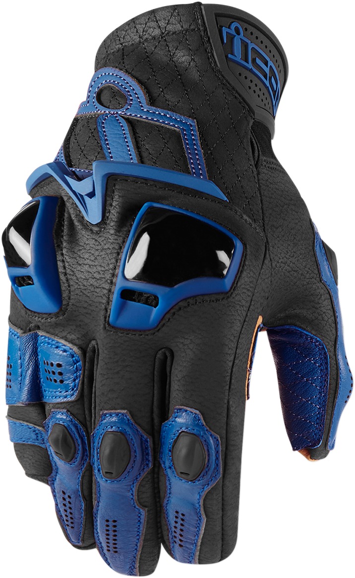 Hypersport Leather Cold Weather Short Cuff Gloves - Blue Men's 3X-Large - Click Image to Close