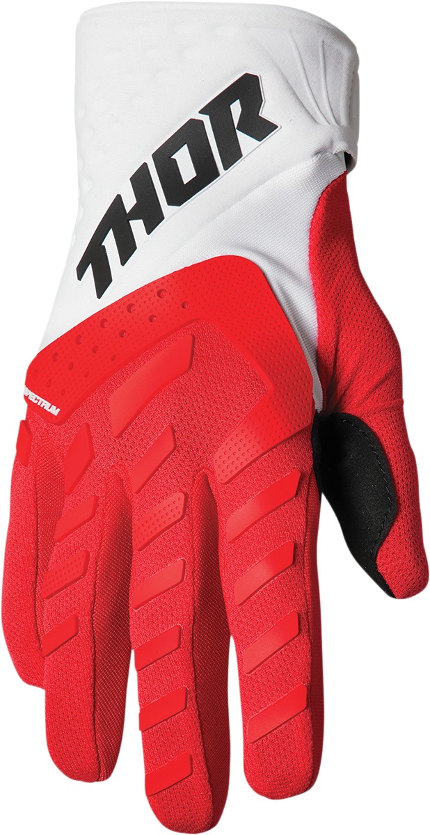 Thor Youth Spectrum Gloves Red/White XS - Durable and flexible youth gloves - Click Image to Close