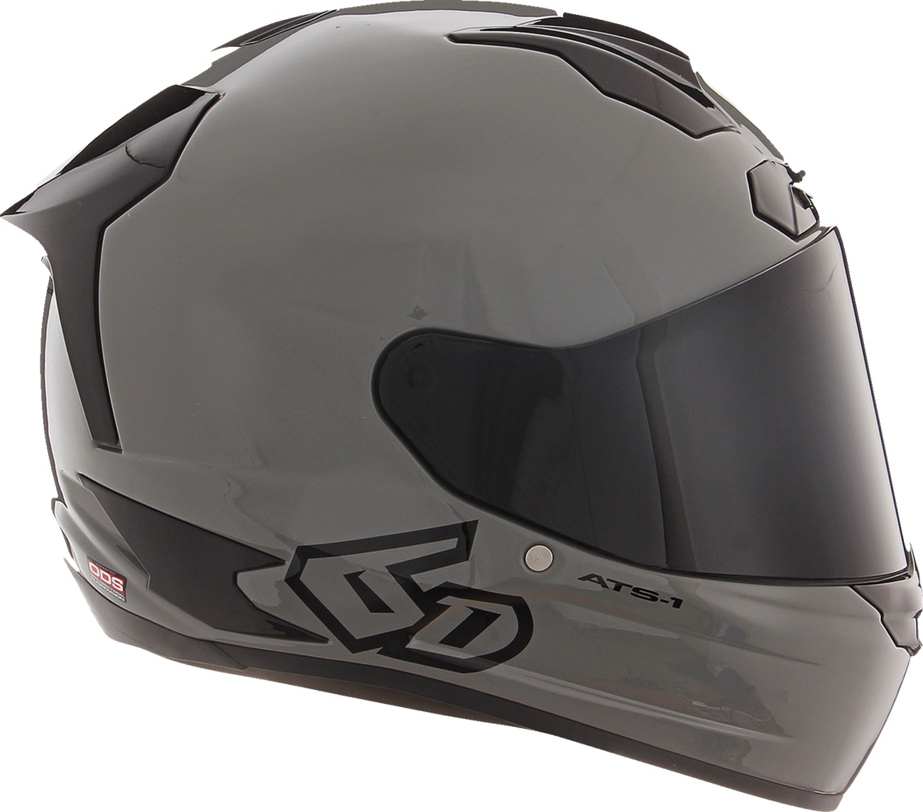 6D ATS-1R Solid Full Face Helmet XL Gloss Gray - Full face carbon helmet, XL, Gloss Gray - Click Image to Close
