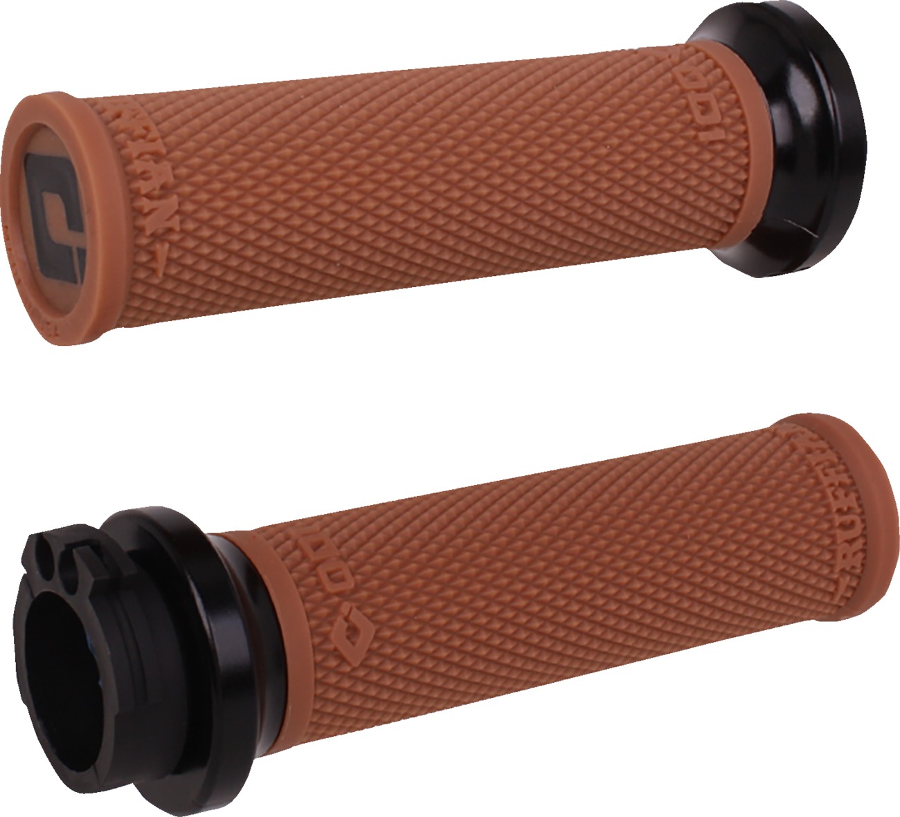 ODI Ruffian Lock-On Street Grips Gum Rubber Black 1in Harley - Lock-On grips pair For Harley-Davidson models - Click Image to Close