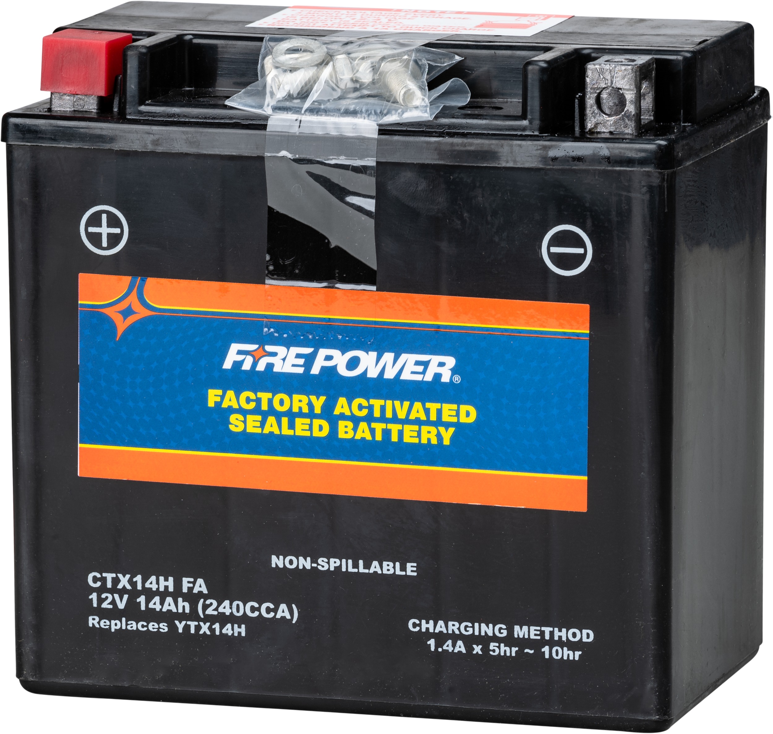 Fire Power CTX14H Factory Activated Sealed Battery - Sealed maintenance-free battery, universal fit - Click Image to Close