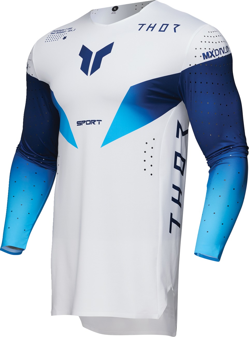 Thor Sportmode Strike Jersey Blue White Navy Men's 3XL - Men's 3XL jersey, blue/white/navy, athletic fit - Click Image to Close