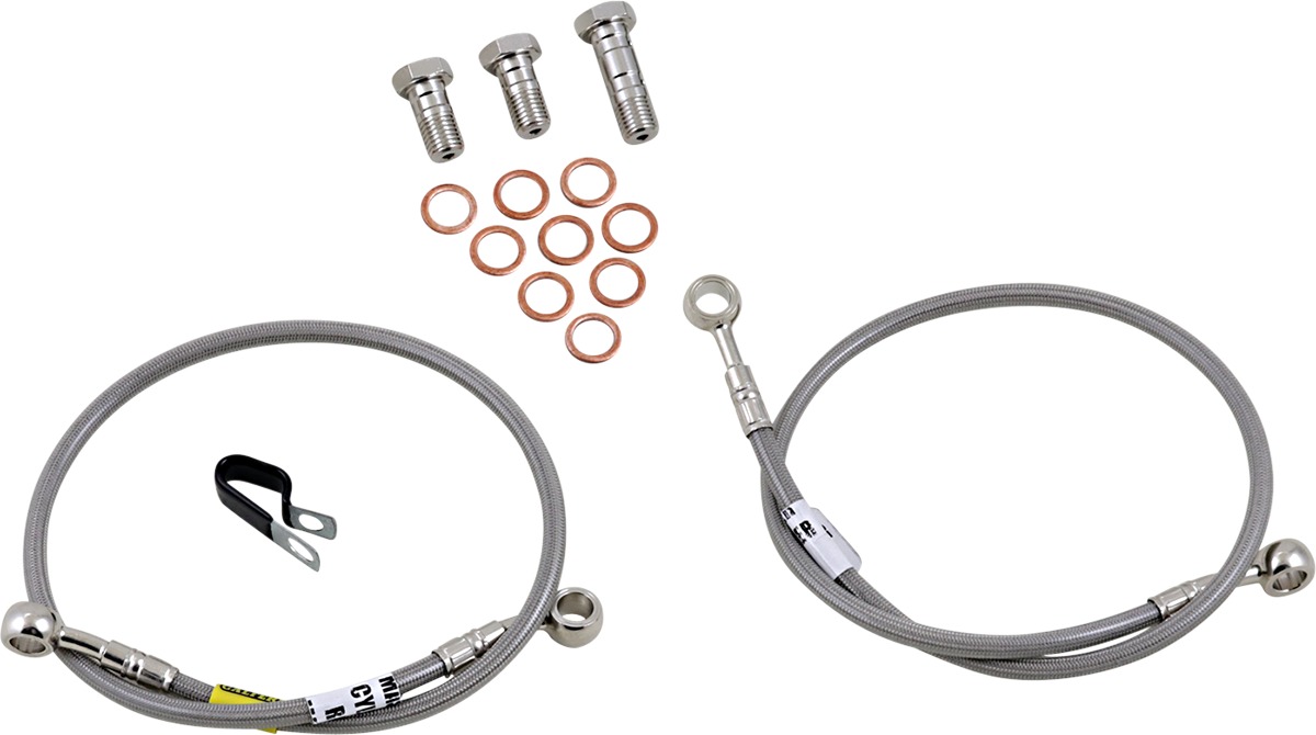 Stainless Steel Front Brake Line Kit - 2 Lines - For 03-04 Honda CBR600RR - Click Image to Close
