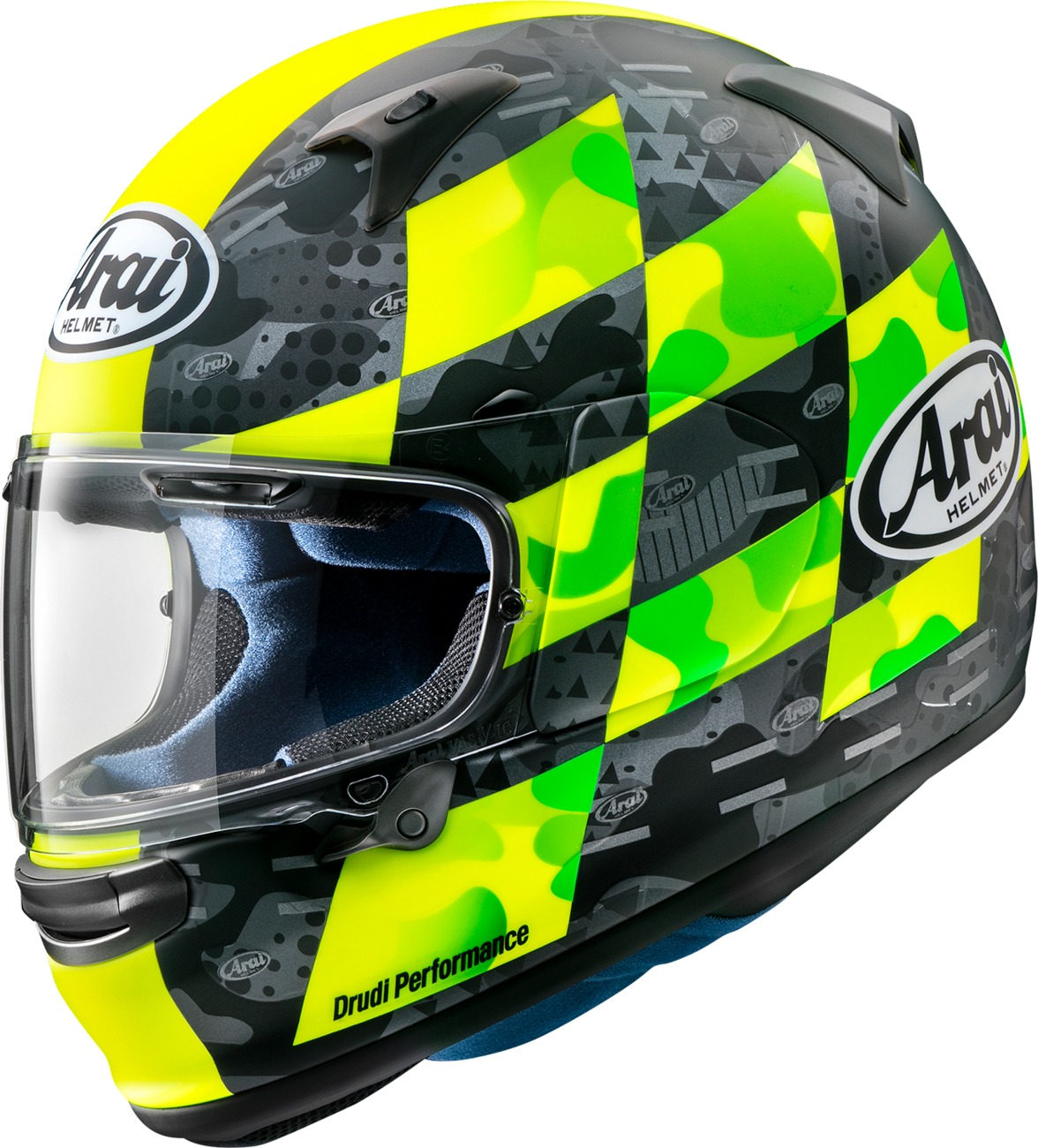 Arai Regent-X Patch Helmet Matte Yellow Frost - M - Full-face helmet with matte yellow frost finish - Click Image to Close