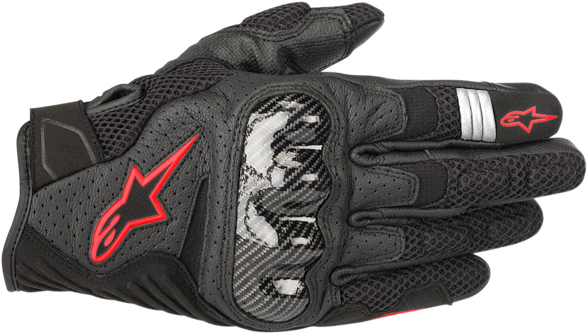 SMX1 Air V2 Motorcycle Gloves Black/Red Large - Click Image to Close