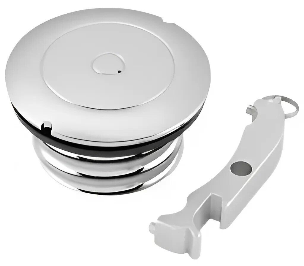 Biker's Choice Chrome Flush Mount Gas Cap Vent - Click Image to Close