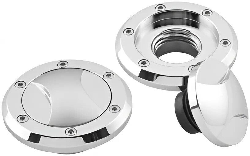 Biker's Choice Stroker Chrome Left-Hand Gas Cap - Click Image to Close