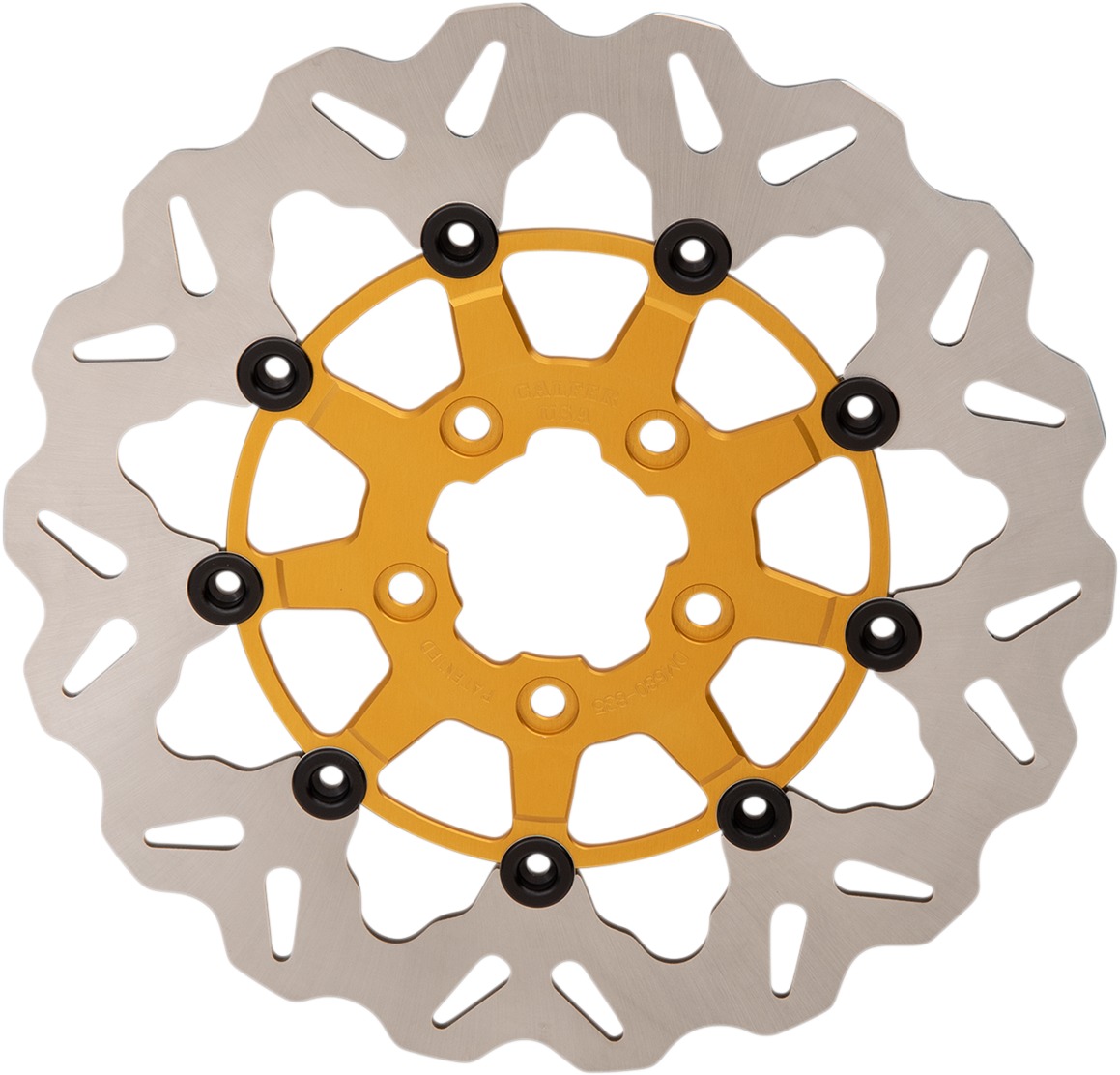 Wave Contour Floating Rear Brake Rotor Gold - Click Image to Close