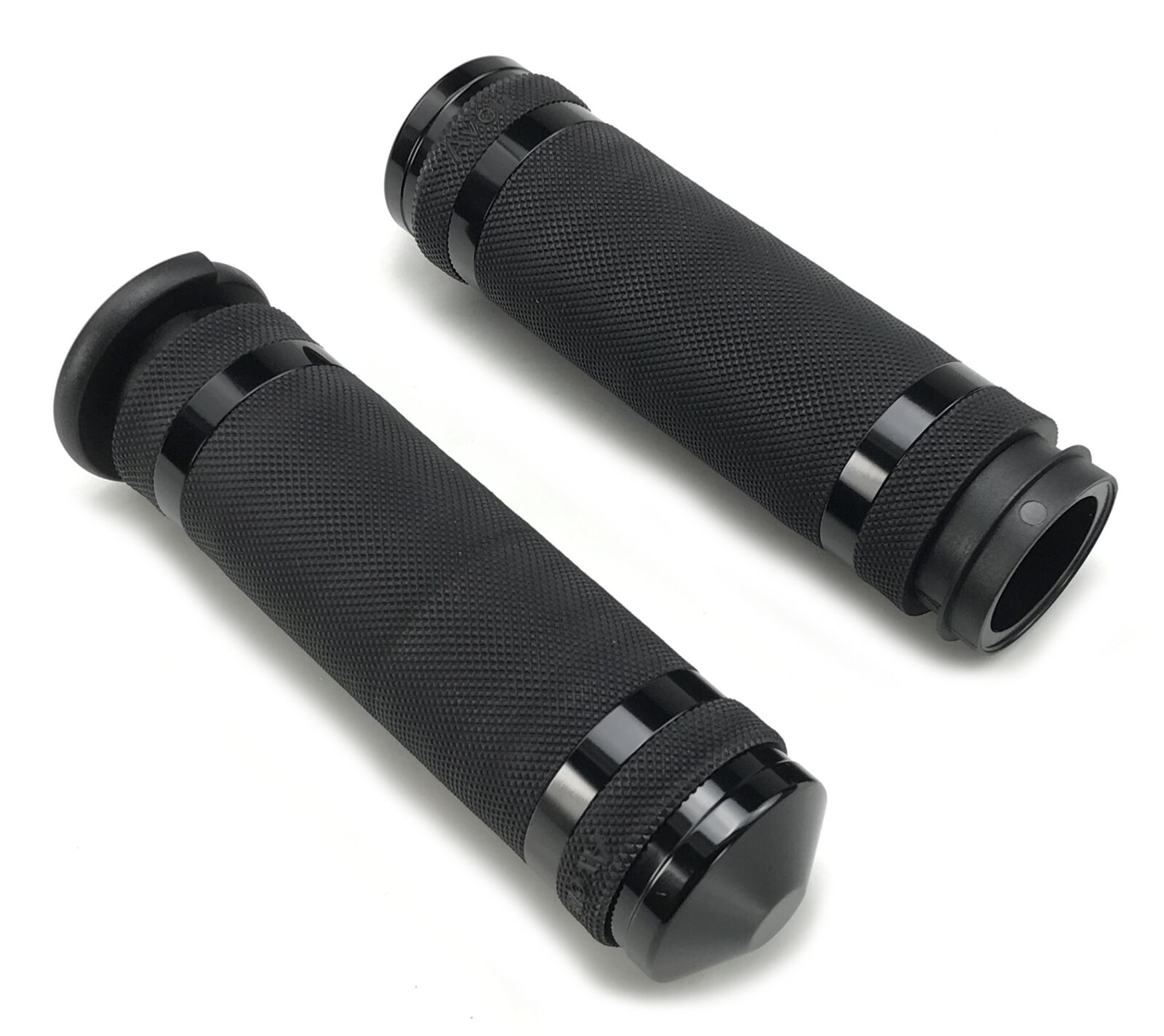 Avon Air SS Grips Black Fly By Wire Throttle for Harley Davidson - Black Air SS grips for Harley models with TBW throttle - Click Image to Close