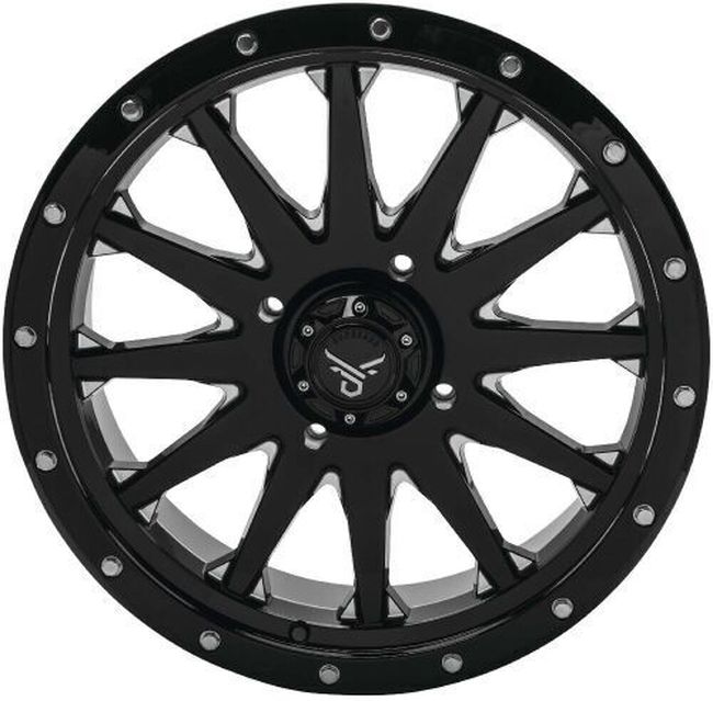 QuadBoss Wagon 18x7 Wheel 4+3 Offset 4/156 Black/Milled - Click Image to Close