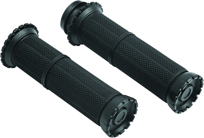Kuryakyn Riot Grips Throttle-By-Wire Satin Black for 1" Bars - Click Image to Close