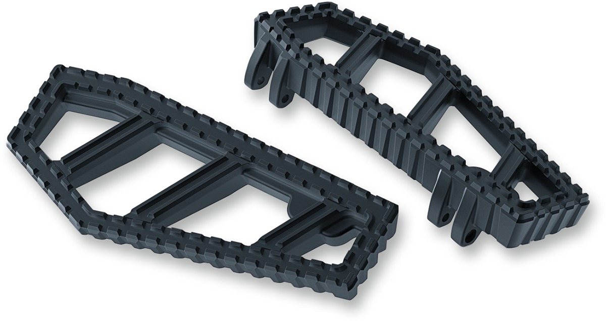 Kuryakyn Riot Serrated Driver Floorboards Satin Black - Click Image to Close