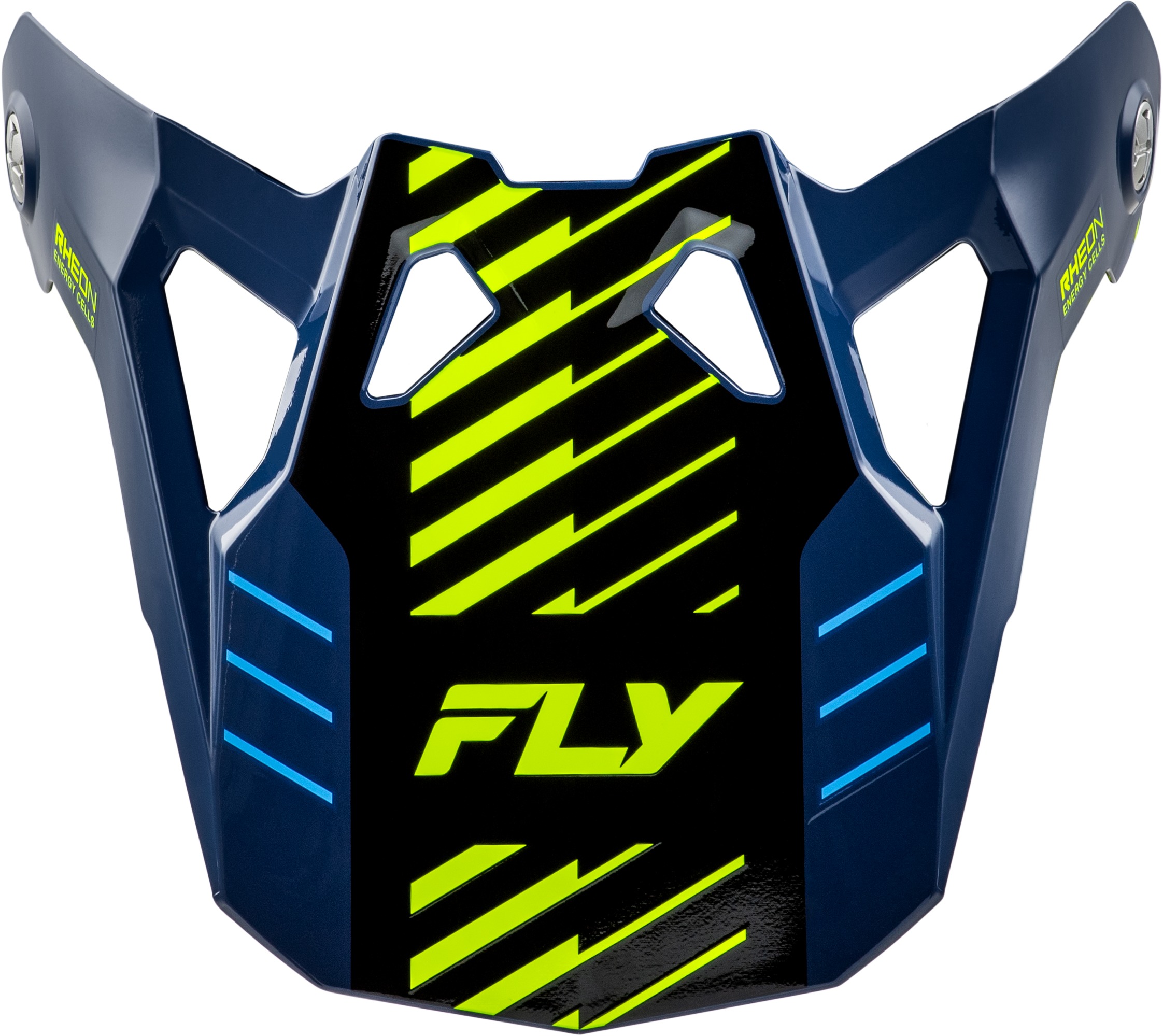 FLY RACING Formula CP Slice Visor Navy/Hi-Vis/White YL-S - Replacement visor for Formula CP helmet - Click Image to Close