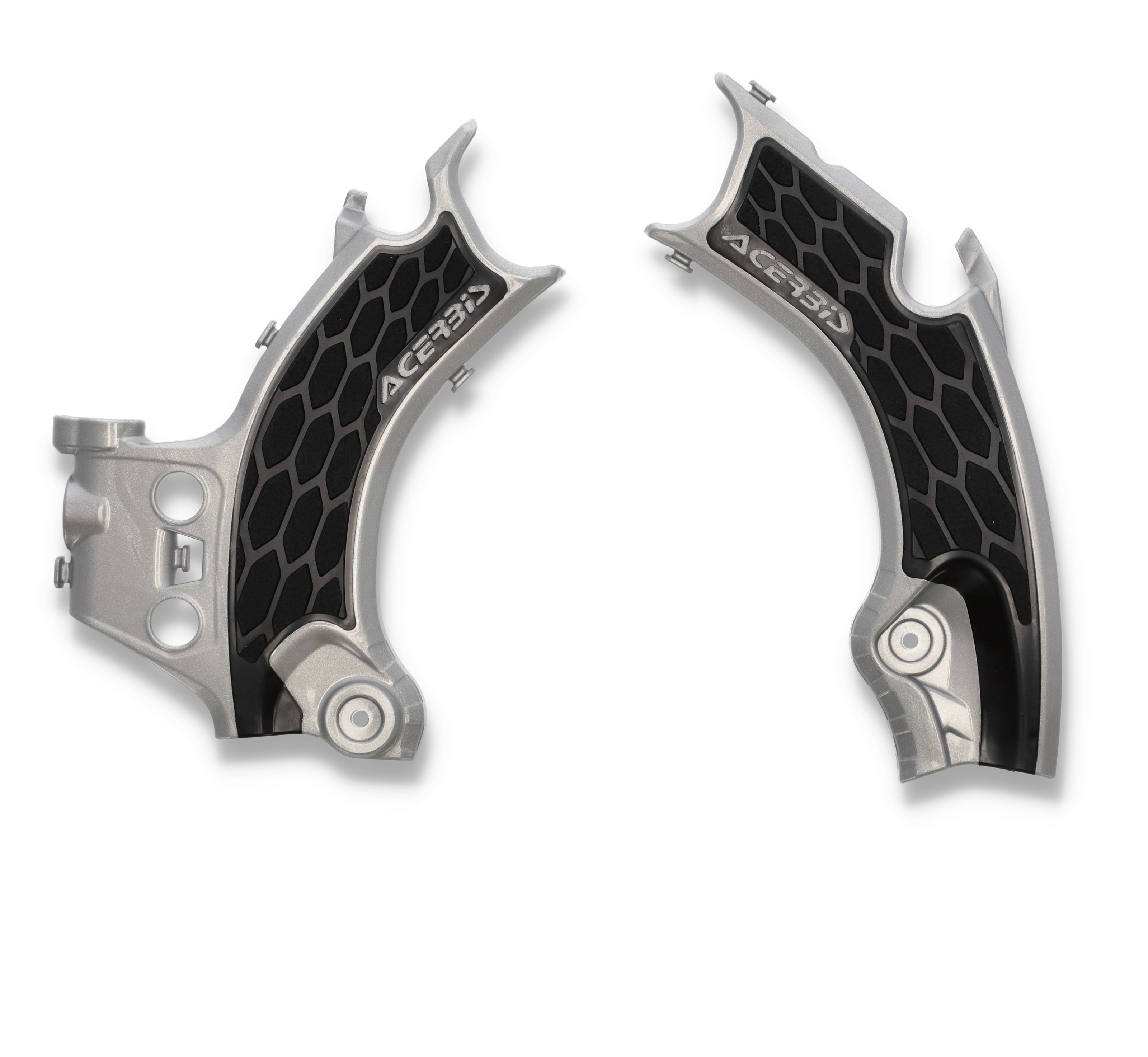 Acerbis X-Grip Frame Guards Silver/Black For 21+ Honda CRF250R 450R - Frame guards for 21+ Honda CRF250R/450R/RX/S - Click Image to Close