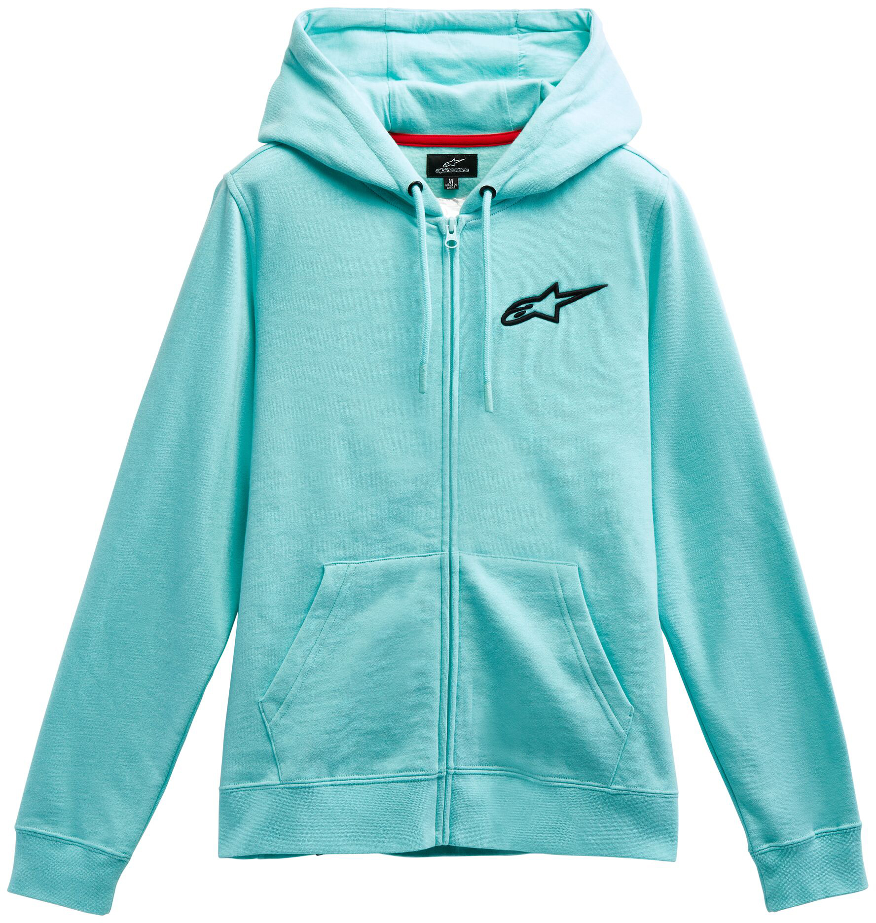 Alpinestars Women's Ageless Chest Hoodie Light Aqua/Black - Medium - Women's hoodie in Light Aqua/Black color - Click Image to Close