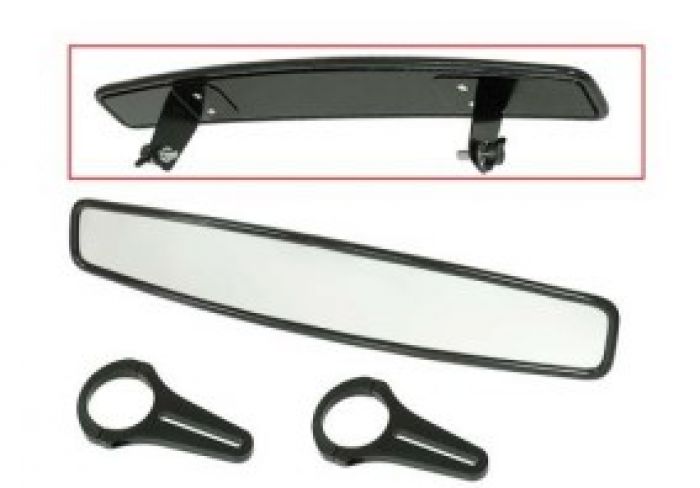 Bronco Wide Angle Rear View Mirror 1.75in Tube Mount - Wide angle rear view mirror for 1.75in tube - Click Image to Close
