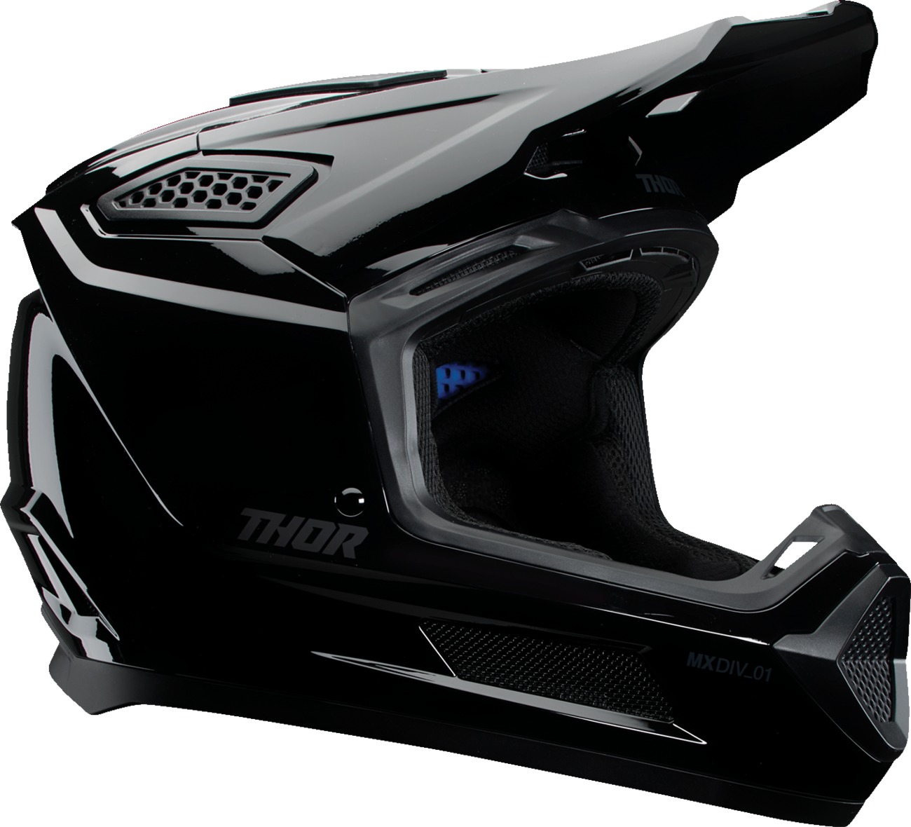 Thor Fleet Blackout Helmet XL Gloss Black - MX helmet with ERT and vented design - Click Image to Close