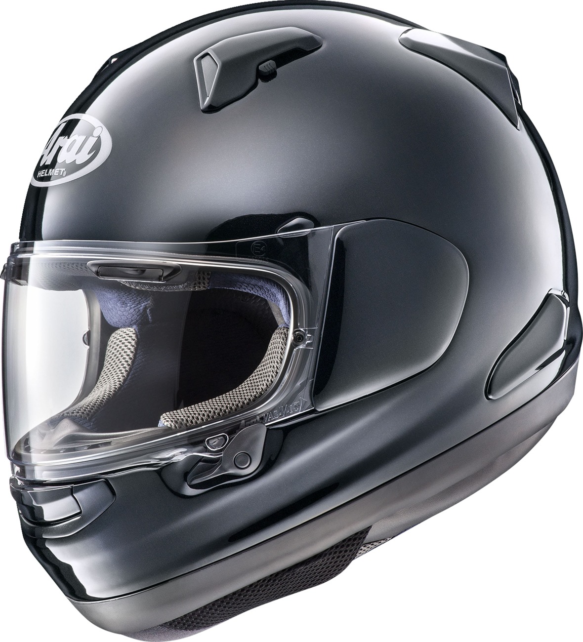 Arai Signet-X Solid Helmet - Large, Pearl Black - Full-face helmet with long oval fit - Click Image to Close