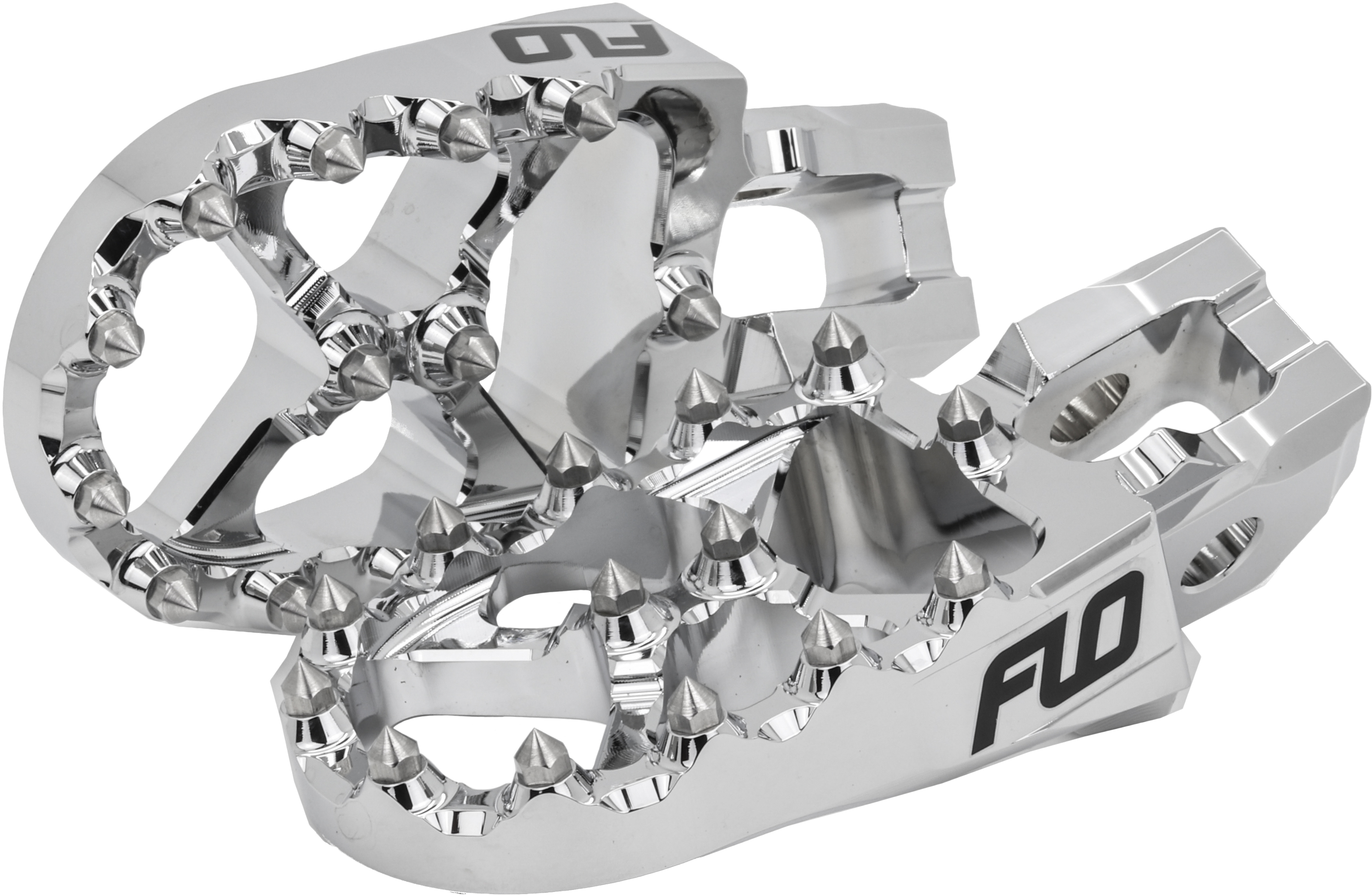 FLO Motorsports Pro Series Footpegs Chrome Honda Kawasaki - Chrome footpegs for Honda/Kawasaki MX bikes - Click Image to Close