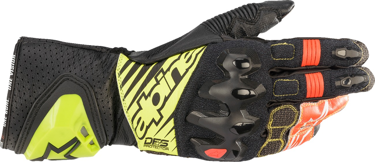 Alpinestars GP Tech v2 Gloves Black/Fluo Yellow/White/Fluo Red XL Men's - Click Image to Close