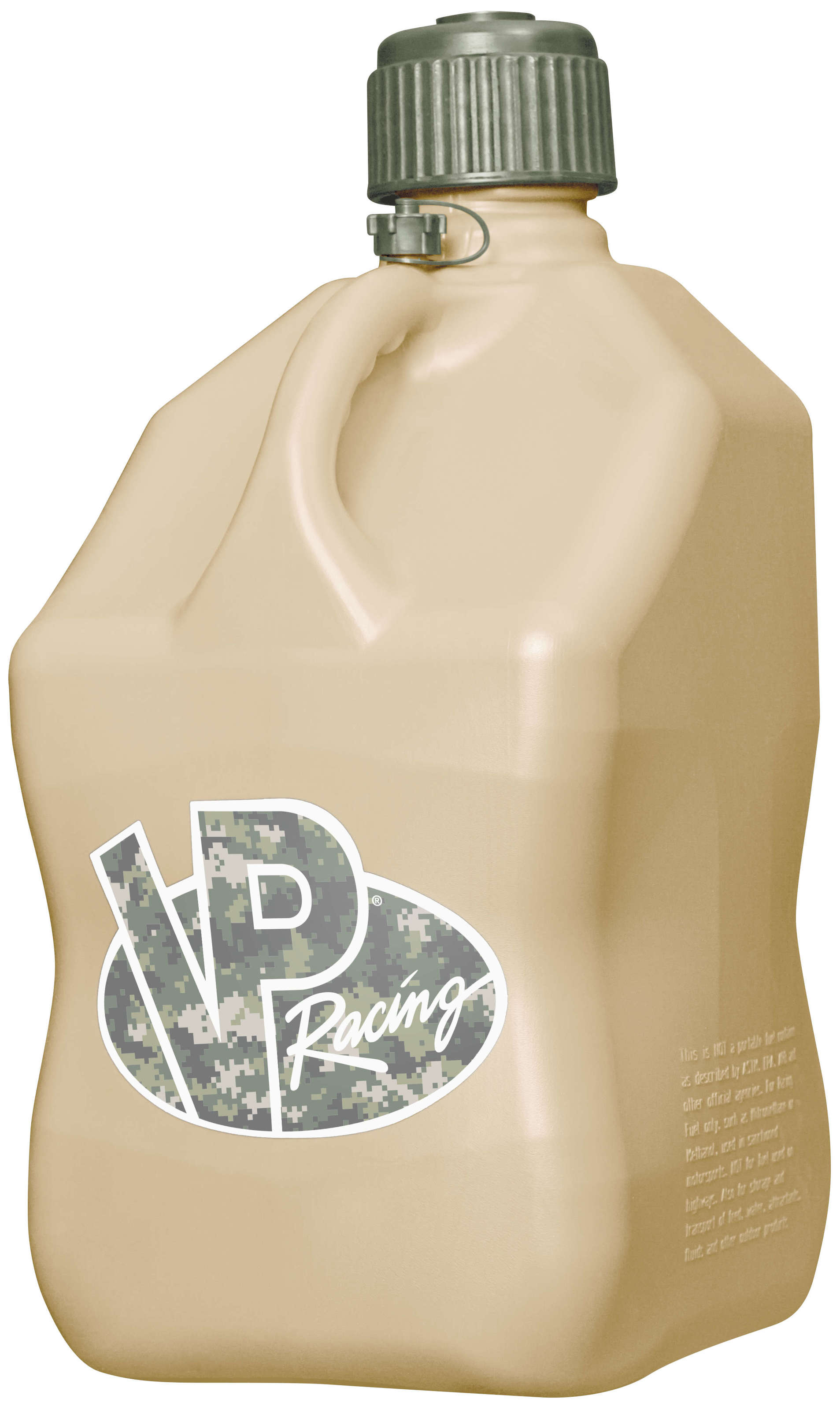VP Racing 5.5 Gal Tactical Tan Motorsports Fluid Container with OD Green Top - Click Image to Close