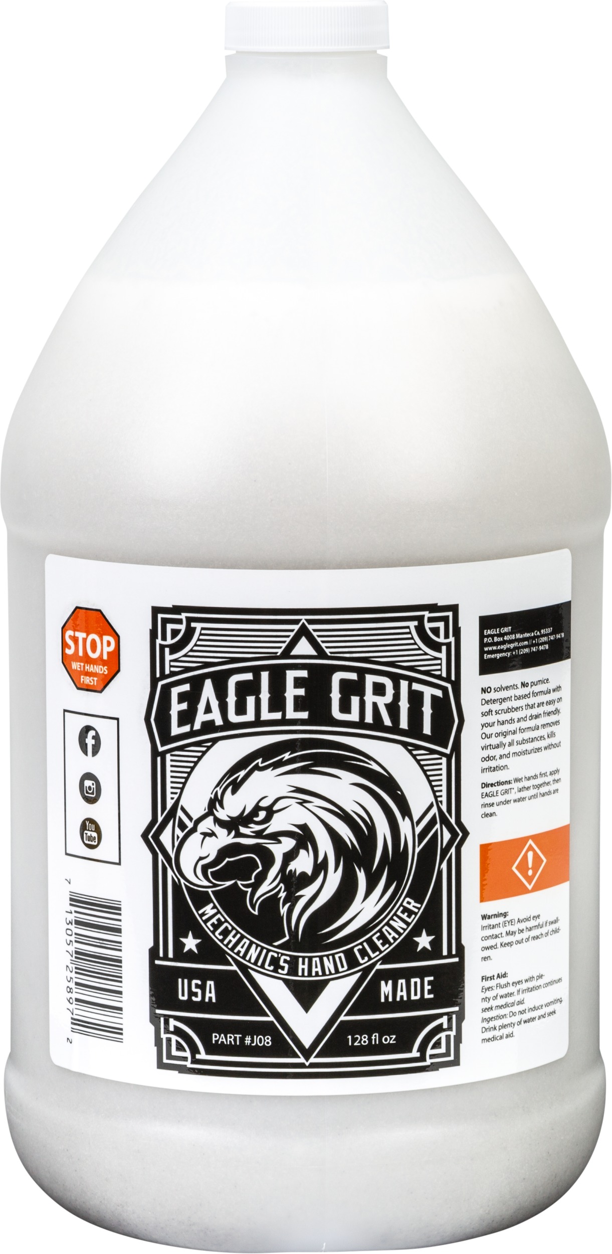 Eagle Grit Hand Cleaner 1 Gallon - Fast acting hand cleaner, 1 gal. - Click Image to Close