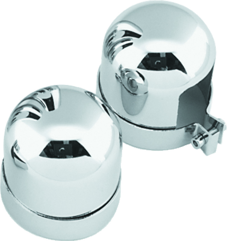 Bikers Choice Chrome Shock Top Covers For 52-64 K XL 58-64 FL - Chrome shock covers For 52-64 K XL 58-64 FL - Click Image to Close