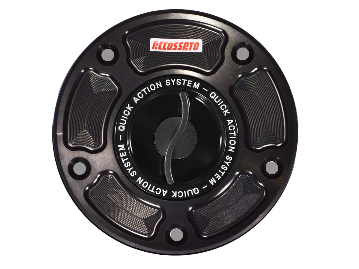 Accossato Quick-Turn Fuel Cap Black Suzuki GSX-R 600 750 1000 - Quick-turn fuel cap for Suzuki GSX-R 600/750/1000 - Click Image to Close