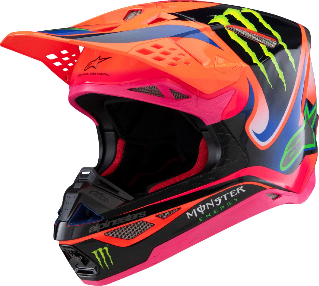 Alpinestars Supertech M10 Deegan MIPS Helmet 2XL Orange Fluo - MIPS motocross helmet in 2XL Orange Fluo/Purple/Pink - Click Image to Close