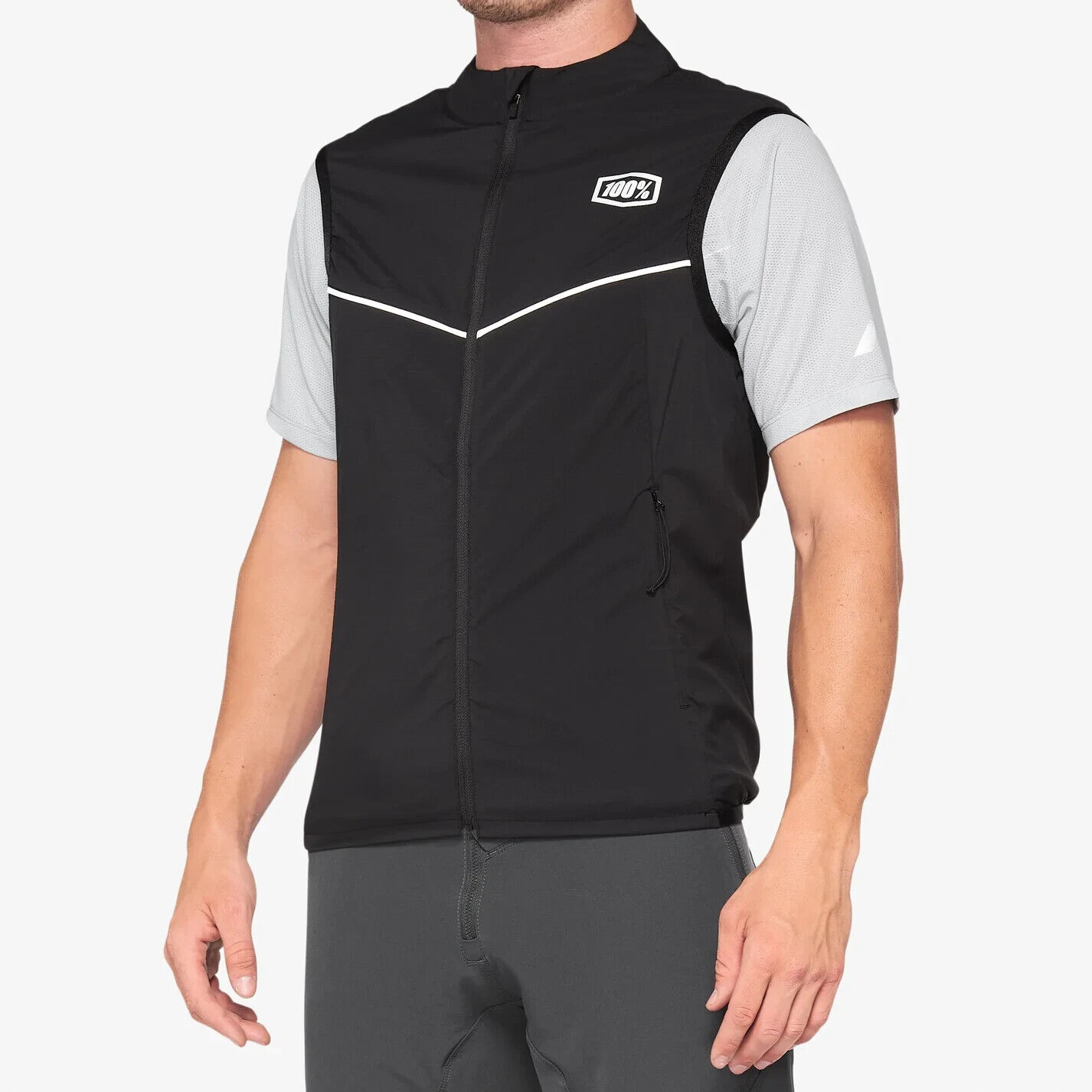100% Men's Corridor Stretch Vest Black XL - Click Image to Close