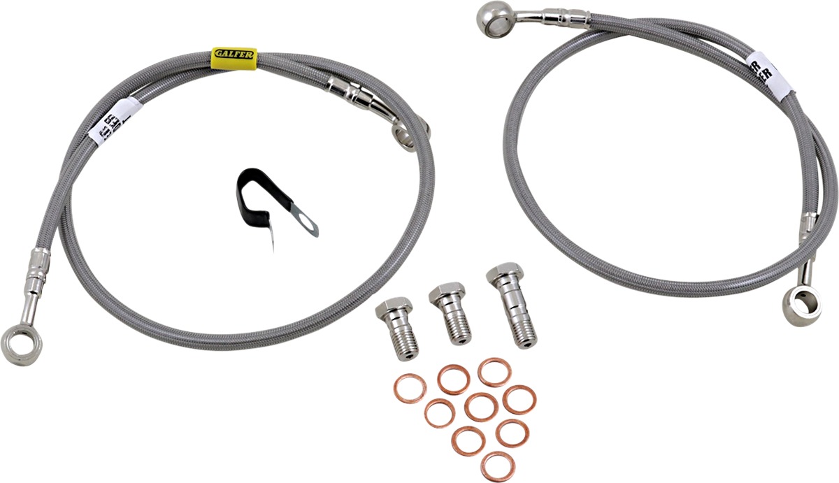 Stainless Steel Front Brake Line Kit - 2 Lines - For 95-98 Honda CBR600F3 - Click Image to Close