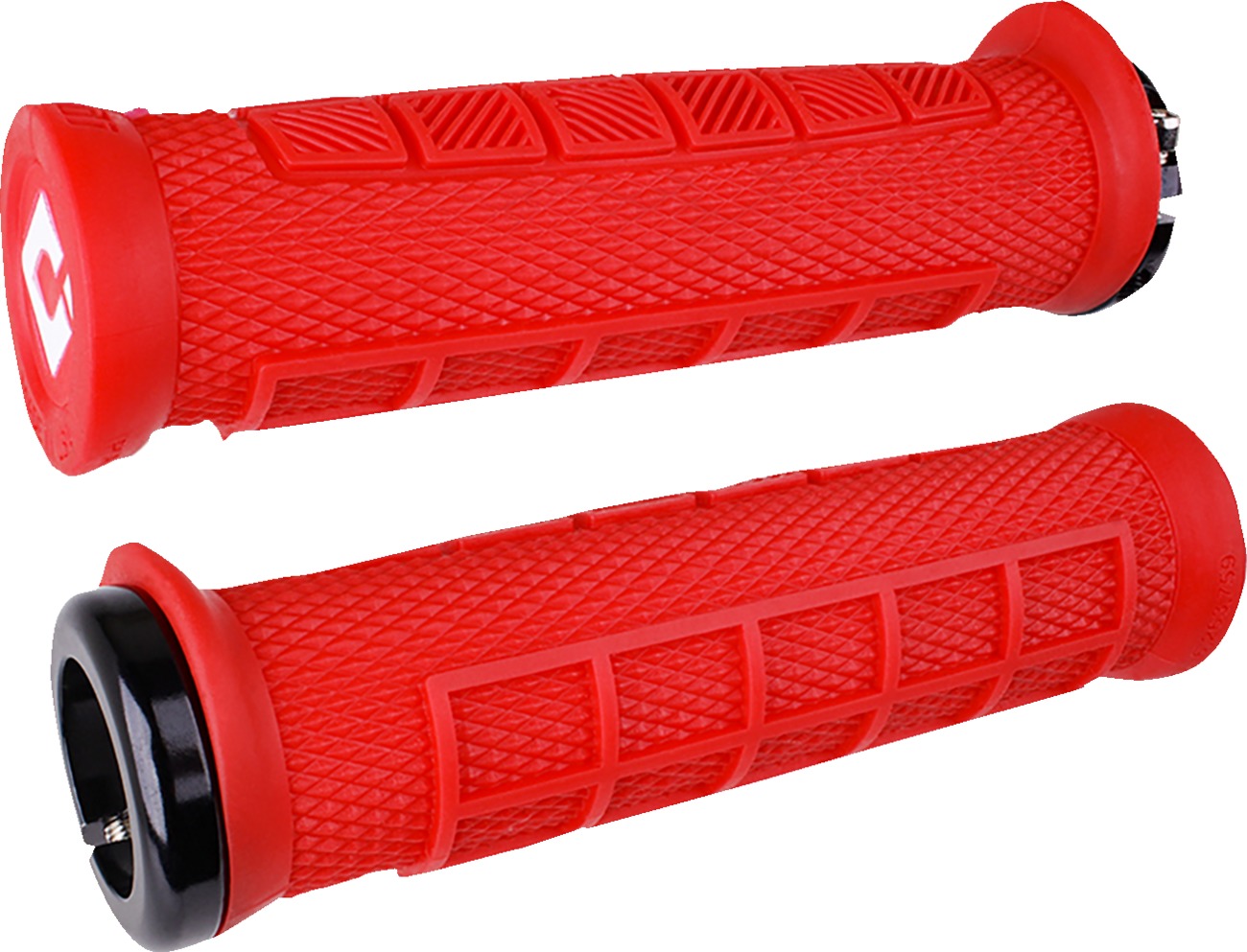 ODI Elite Pro v2.1 Lock-On Grips Black/Red Pair - Lock-on grips with ergonomic padding, Black/Red - Click Image to Close